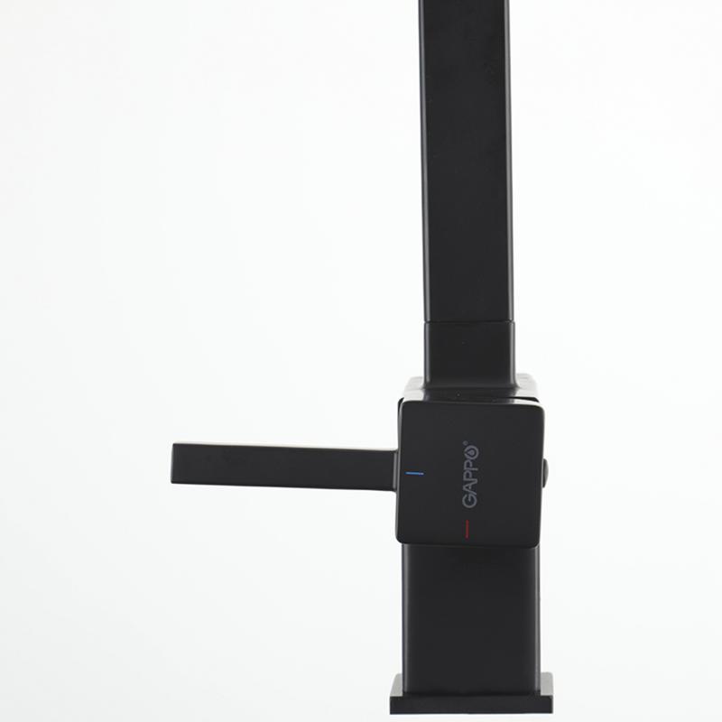 Смеситель для кухни под фильтр с гибким изливом Gappo G4395-56, чёрный — изображение 6