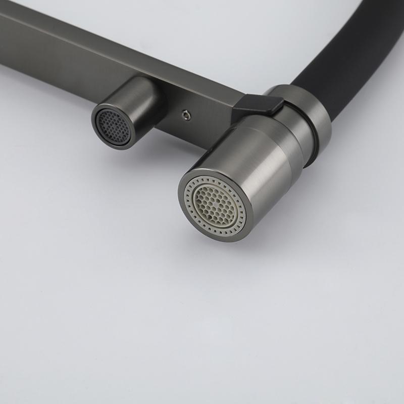 Смеситель для кухни под фильтр с гибким изливом Gappo G4395-59, оружейная сталь — изображение 4