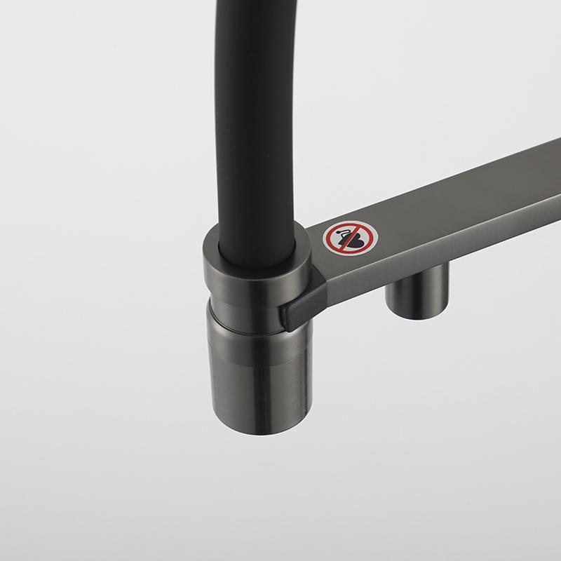 Смеситель для кухни под фильтр с гибким изливом Gappo G4395-59, оружейная сталь — изображение 5