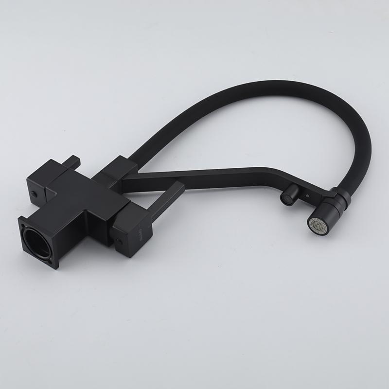 Смеситель для кухни под фильтр с гибким изливом Gappo G4395-66, чёрный — изображение 3