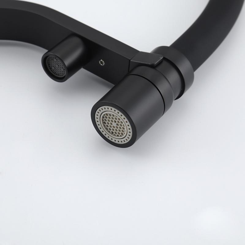 Смеситель для кухни под фильтр с гибким изливом Gappo G4395-66, чёрный — изображение 5