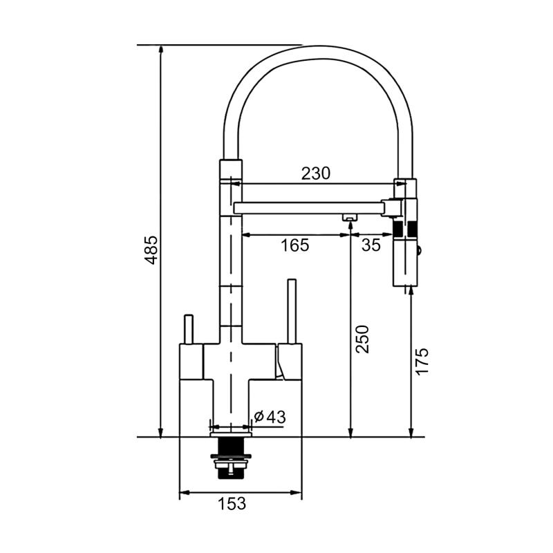 Смеситель для кухни под фильтр с гибким изливом Gappo G4397-86, чёрный — изображение 2