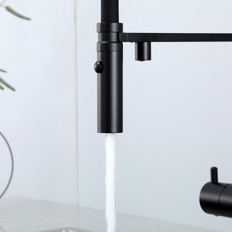 Смеситель для кухни под фильтр с гибким изливом Gappo G4397-86, чёрный — изображение 5