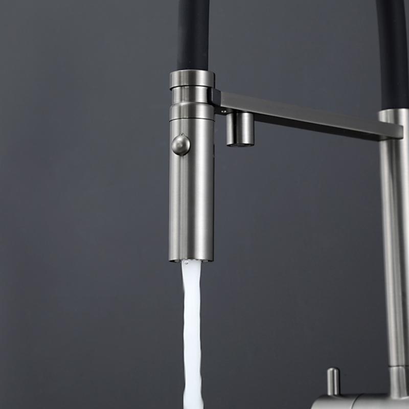 Смеситель для кухни под фильтр с гибким изливом Gappo G4397-89, оружейная сталь — изображение 5