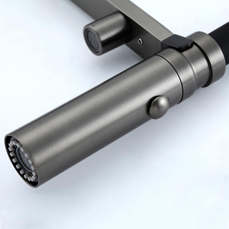 Смеситель для кухни под фильтр с гибким изливом Gappo G4397-89, оружейная сталь — изображение 11