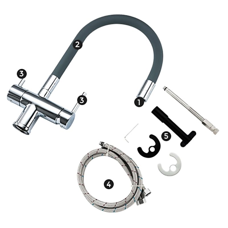 Смеситель для кухни под фильтр с гибким изливом Gappo G4398-30 — изображение 7