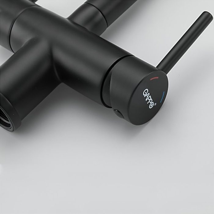 Смеситель для кухни под фильтр с гибким изливом Gappo G4398-36, чёрный — изображение 5