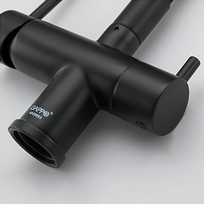 Смеситель для кухни под фильтр с гибким изливом Gappo G4398-36, чёрный — изображение 6