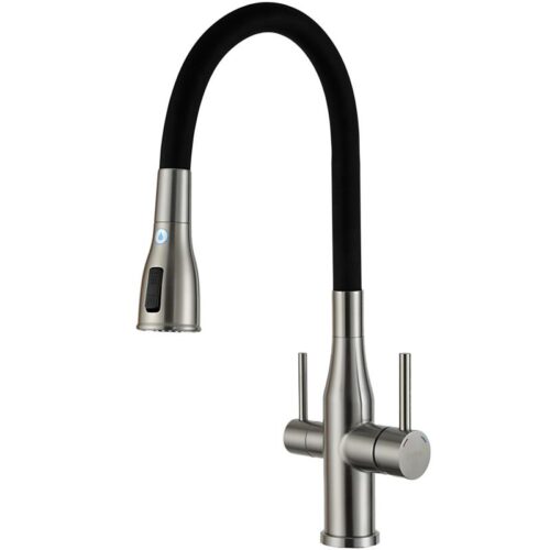 Смеситель для кухни под фильтр с гибким изливом Gappo G4399-65, сатин