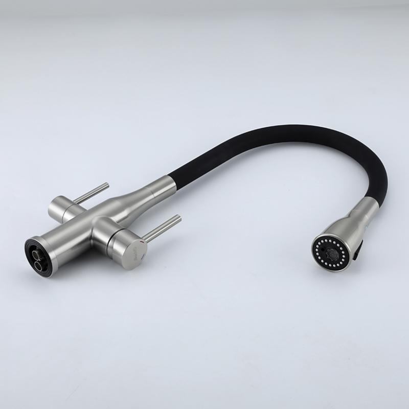 Смеситель для кухни под фильтр с гибким изливом Gappo G4399-65, сатин — изображение 3