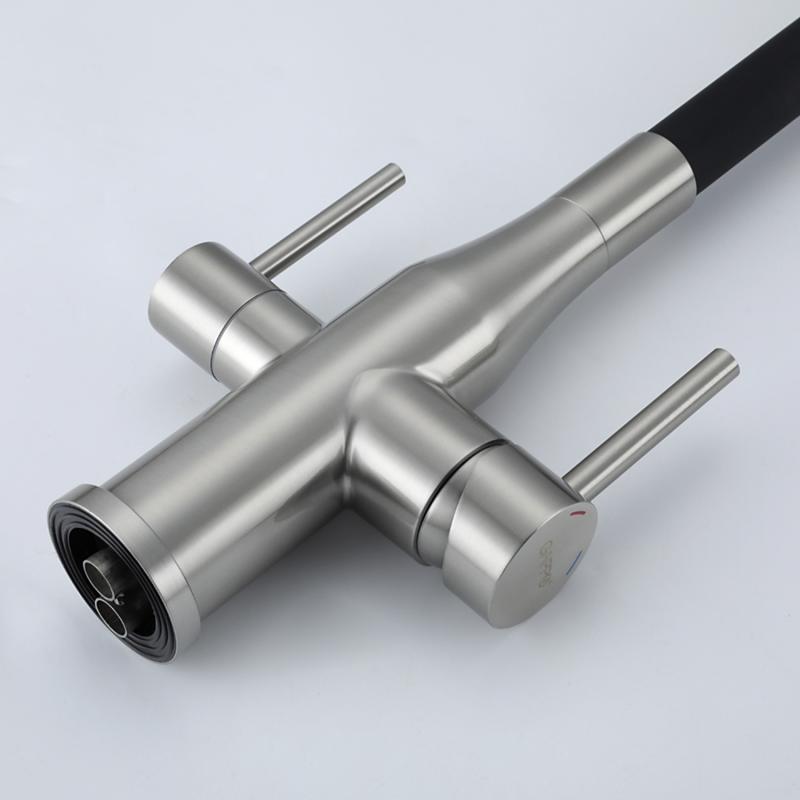 Смеситель для кухни под фильтр с гибким изливом Gappo G4399-65, сатин — изображение 5