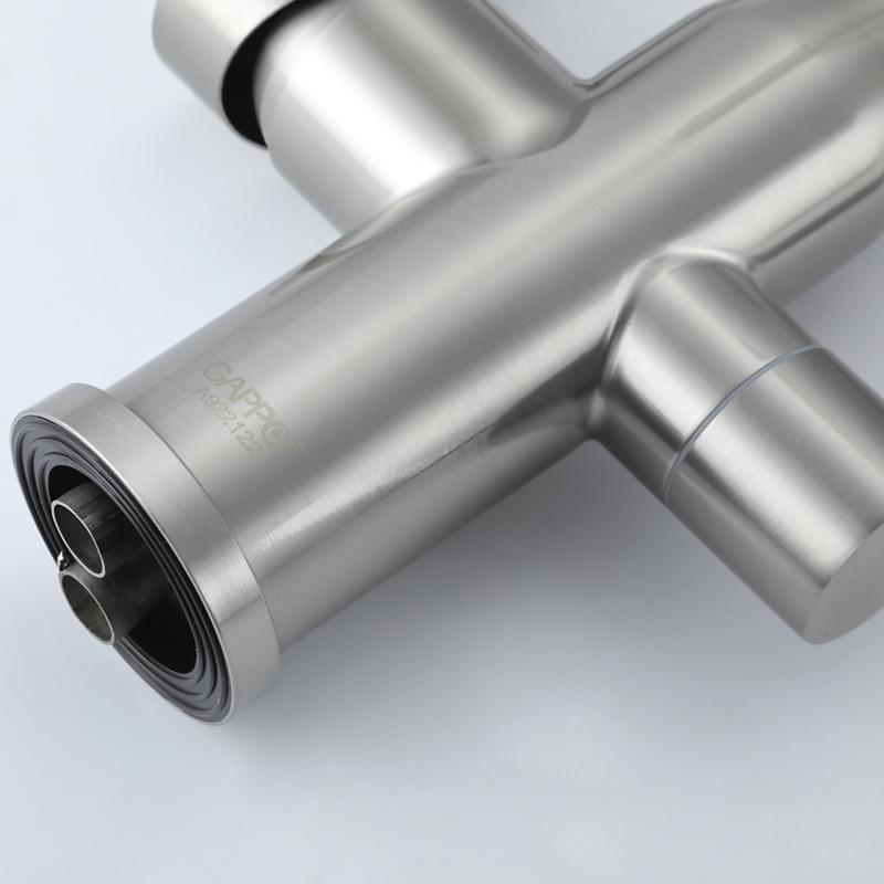 Смеситель для кухни под фильтр с гибким изливом Gappo G4399-65, сатин — изображение 6