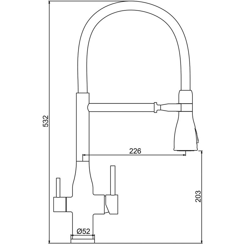 Смеситель для кухни под фильтр с гибким изливом Gappo G4399-76, чёрный — изображение 2