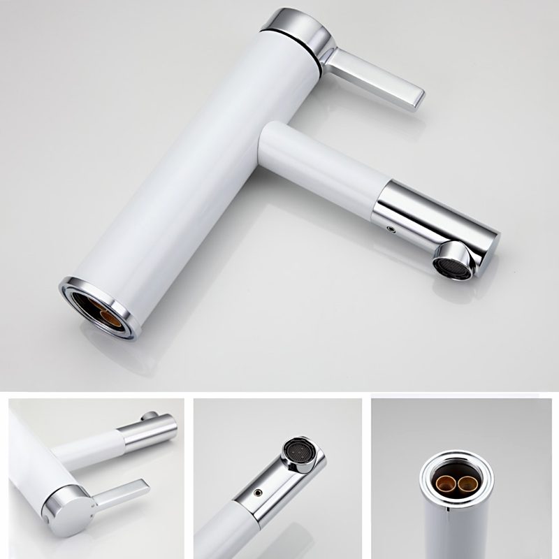 Смеситель для умывальника Frap F1052-14, белый/хром — изображение 5