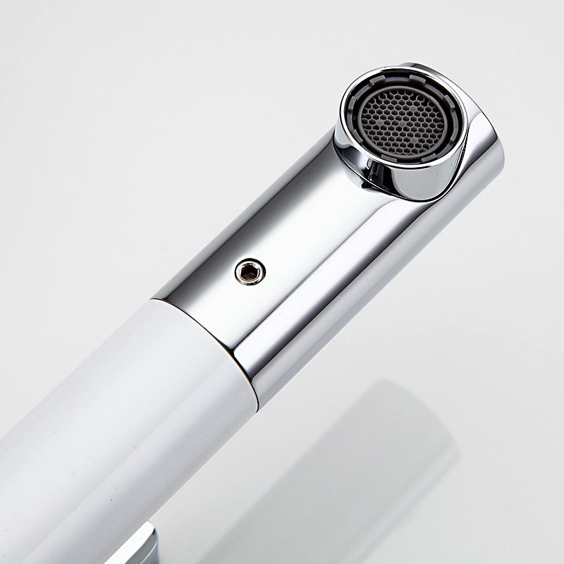 Смеситель для умывальника Frap F1052-14, белый/хром — изображение 7