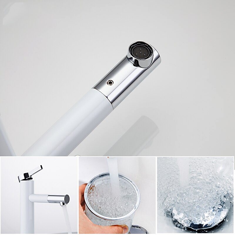 Смеситель для умывальника Frap F1052-14, белый/хром — изображение 8