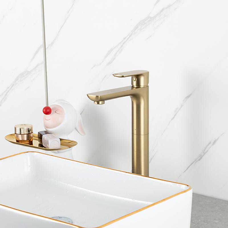 Смеситель для умывальника Gappo G1048-32, золотой сатин — изображение 4