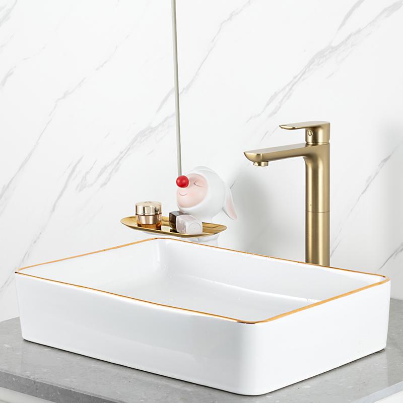 Смеситель для умывальника Gappo G1048-32, золотой сатин — изображение 5