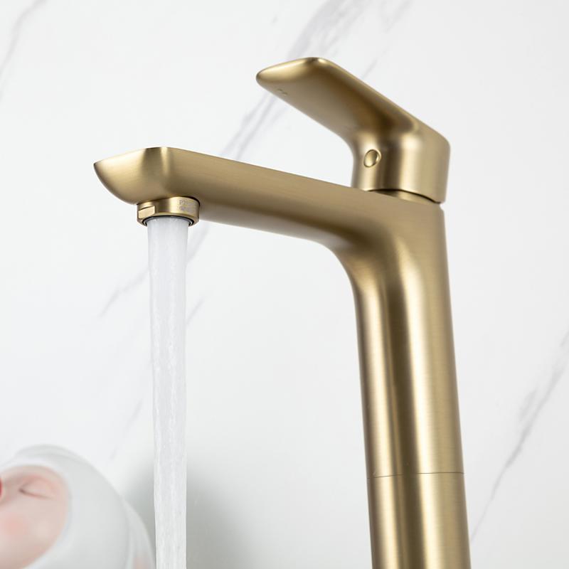 Смеситель для умывальника Gappo G1048-32, золотой сатин — изображение 6