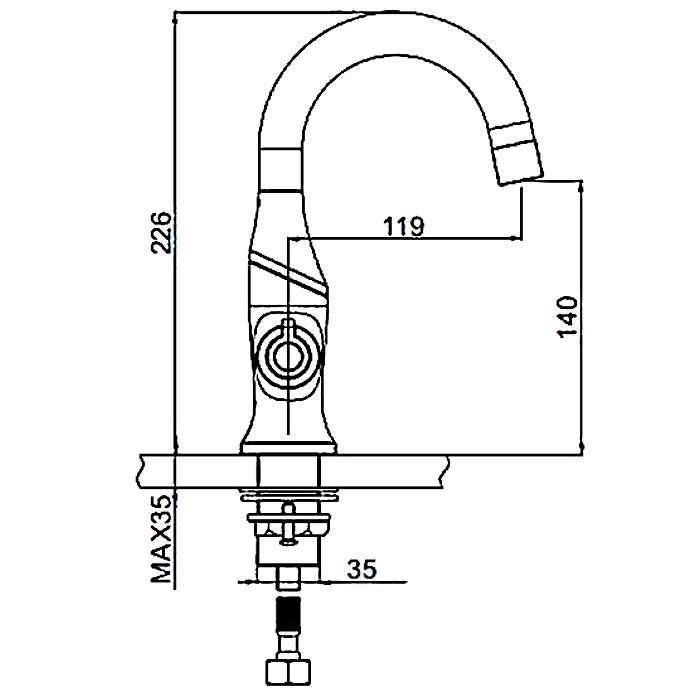 Смеситель для умывальника Gappo G1049, белый/хром — изображение 2