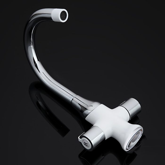 Смеситель для умывальника Gappo G1049, белый/хром — изображение 4