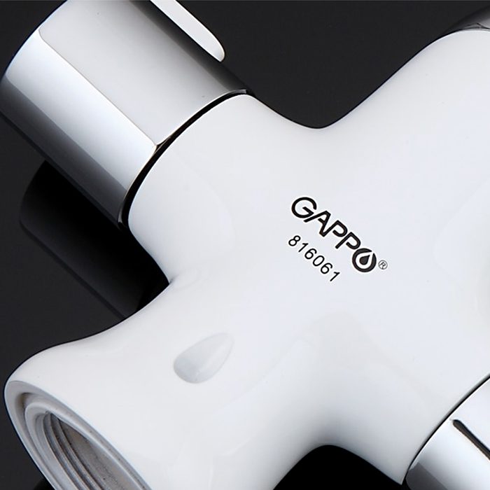 Смеситель для умывальника Gappo G1049, белый/хром — изображение 5