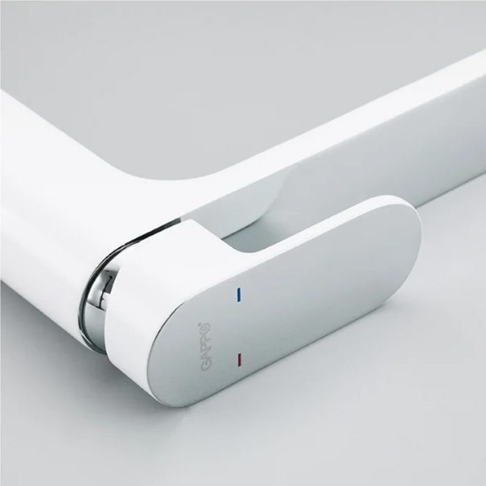 Смеситель для умывальника Gappo G1083-82, белый/хром — изображение 4