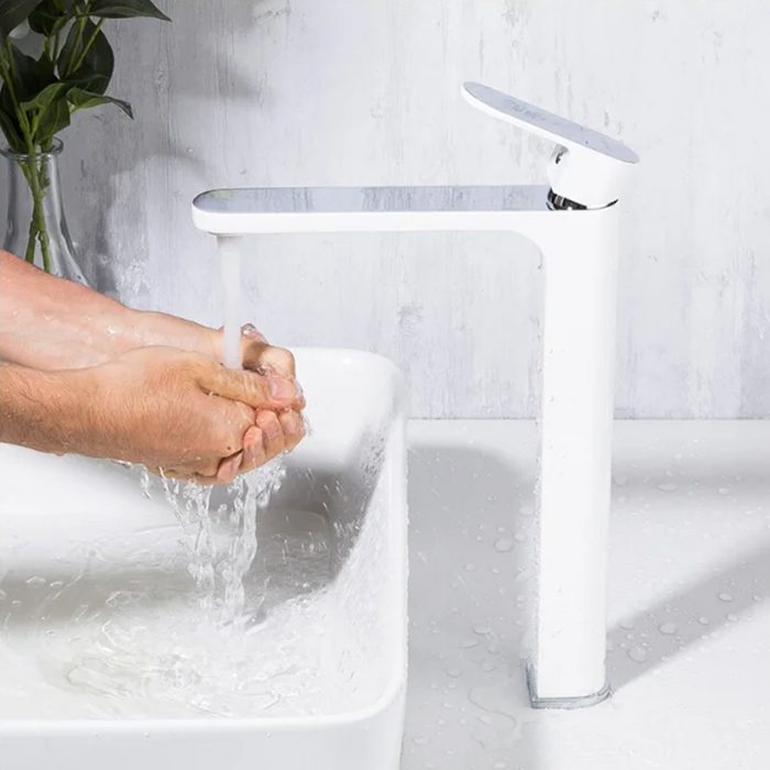 Смеситель для умывальника Gappo G1083-82, белый/хром — изображение 6