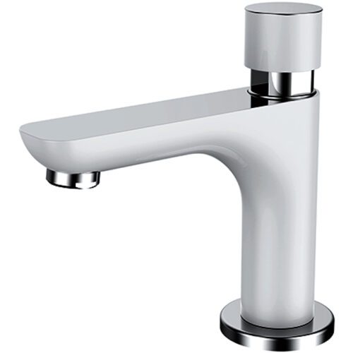 Смеситель для умывальника кнопочный Gappo G5148, белый/хром