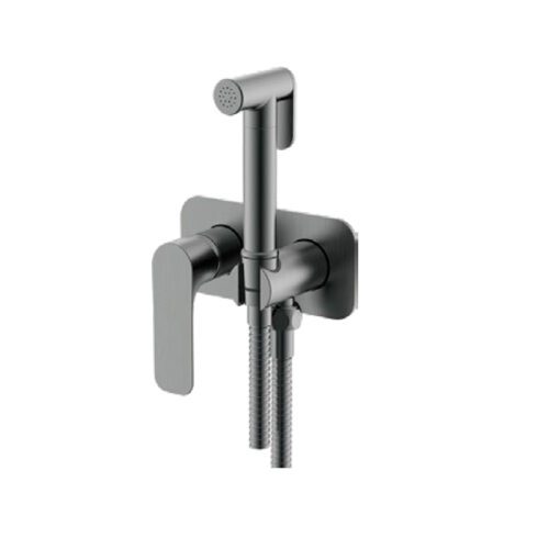 Смеситель скрытого монтажа для гигиенического душа Gappo G7248-92, оружейная сталь