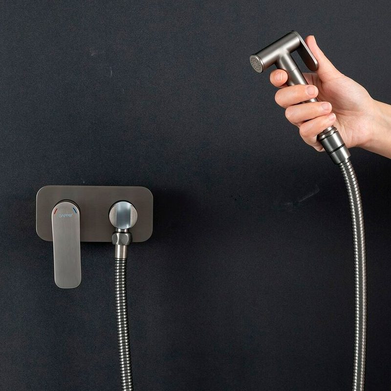 Смеситель скрытого монтажа для гигиенического душа Gappo G7248-92, оружейная сталь — изображение 4