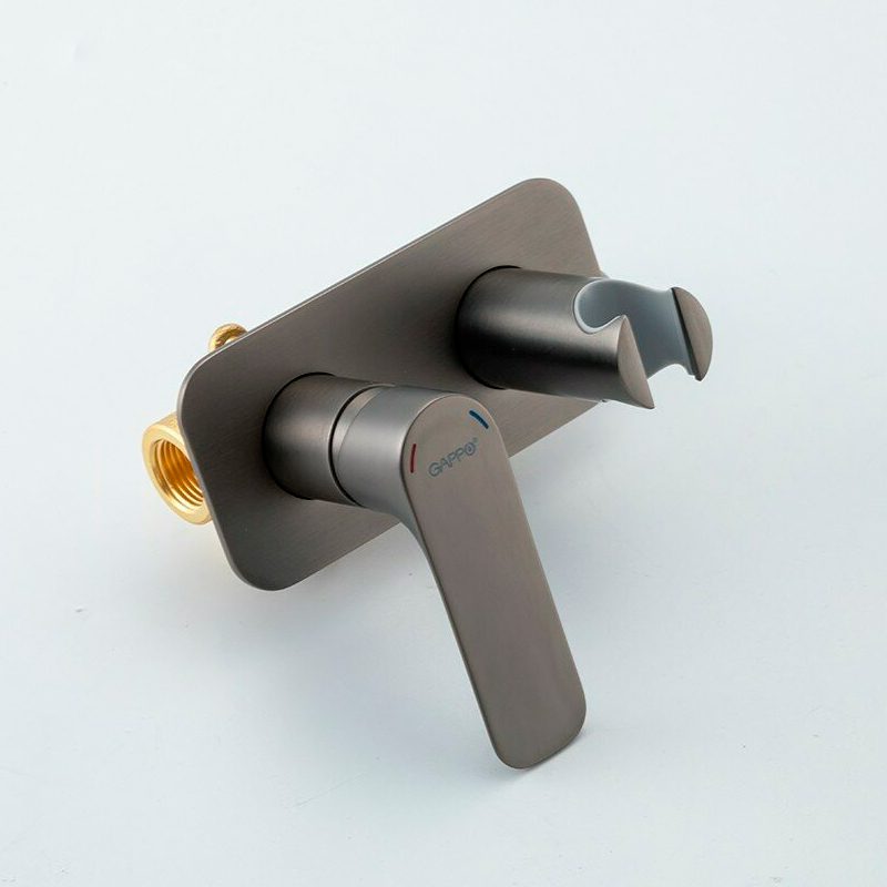 Смеситель скрытого монтажа для гигиенического душа Gappo G7248-92, оружейная сталь — изображение 5