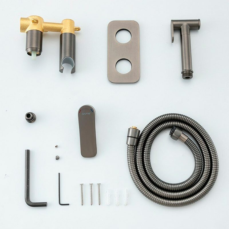 Смеситель скрытого монтажа для гигиенического душа Gappo G7248-92, оружейная сталь — изображение 7