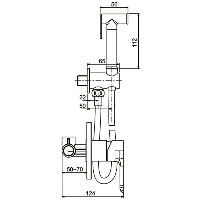 Смеситель скрытого монтажа для гигиенического душа Gappo G7248 — изображение 2