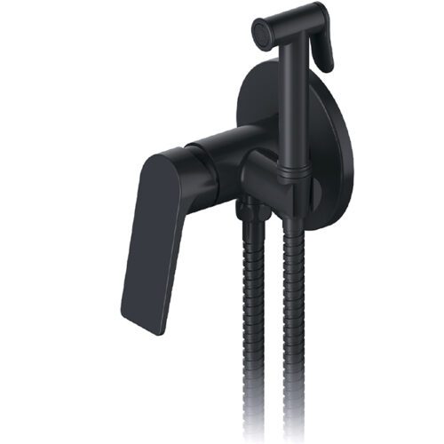 Смеситель скрытого монтажа для гигиенического душа Faop A7208-6, чёрный