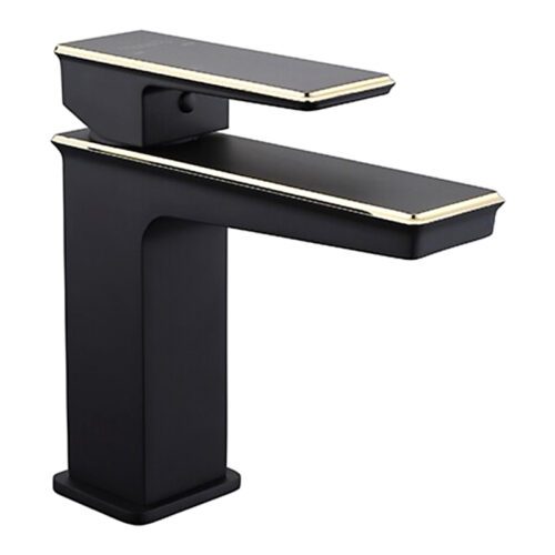 Смеситель для умывальника Faop A1006-6, чёрный/золото