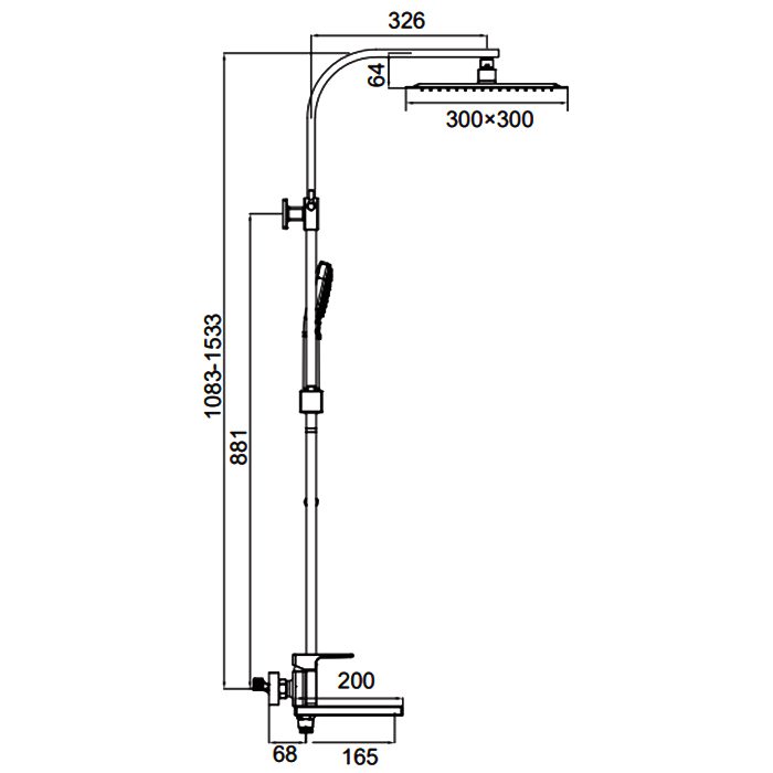 Душевая система Faop A2409-6, чёрный — изображение 2
