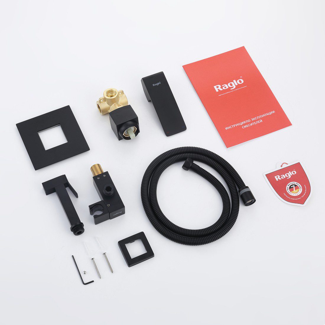 Смеситель скрытого монтажа для гигиенического душа Raglo R01.53.06, чёрный — изображение 7