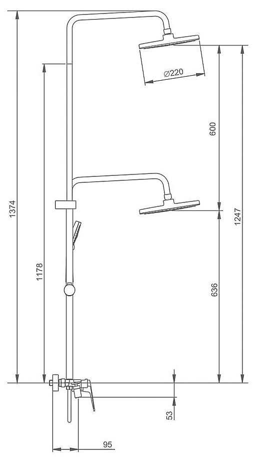 Душевая система Splenka S53.24.06, чёрный — изображение 2