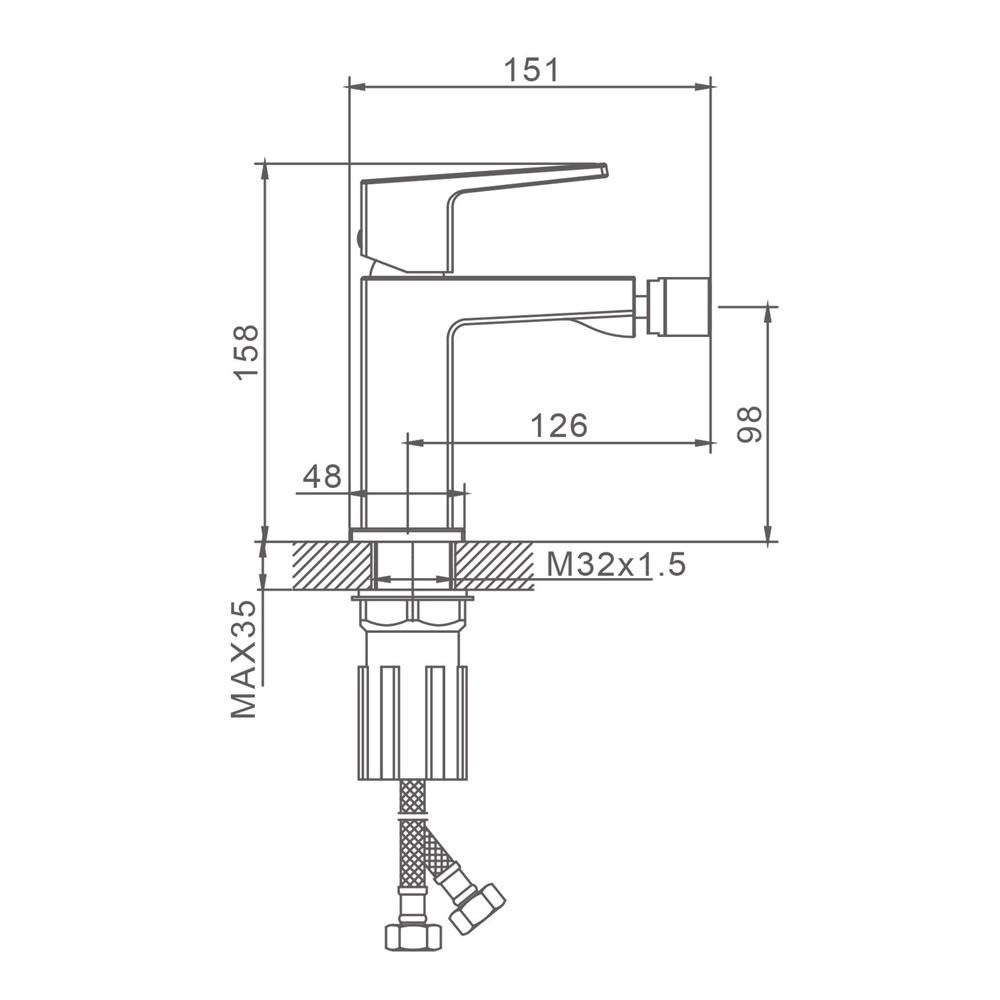 Смеситель для биде Splenka S01.50.06, чёрный — изображение 2