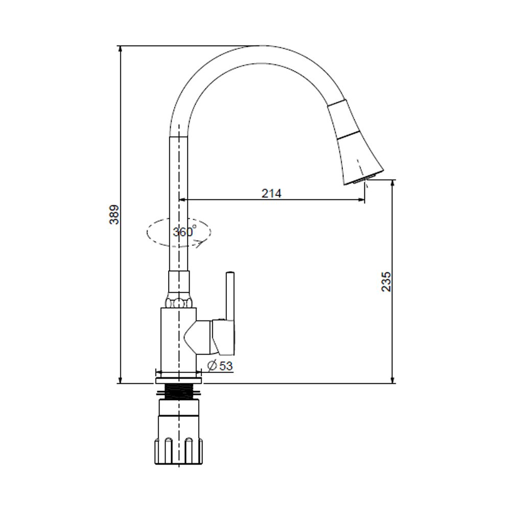 Смеситель для кухни с гибким изливом Splenka S201.4306 — изображение 2