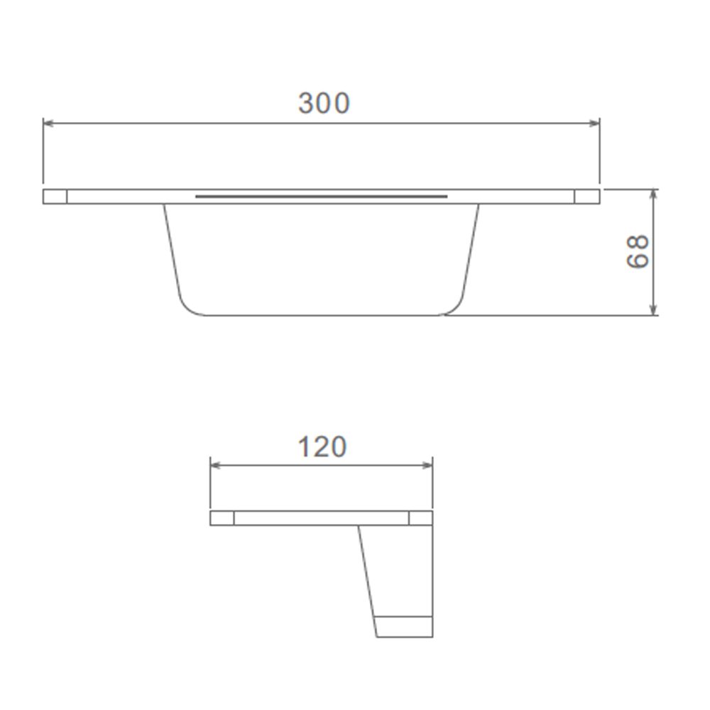 Встраиваемый излив с полкой Raglo R473.62.09, графит — изображение 2