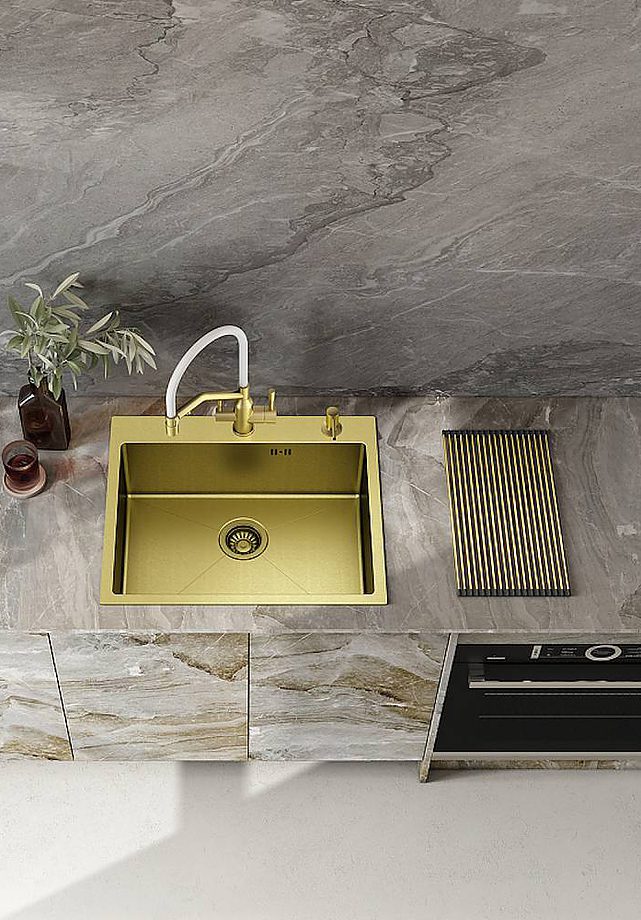 Кухонная мойка Raglo R700.5050.03, золотой сатин — изображение 3