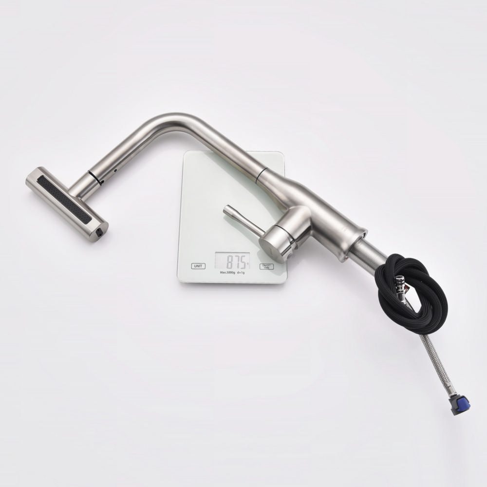 Смеситель для кухни с выдвижным изливом Splenka S206.49.05, сатин — изображение 2