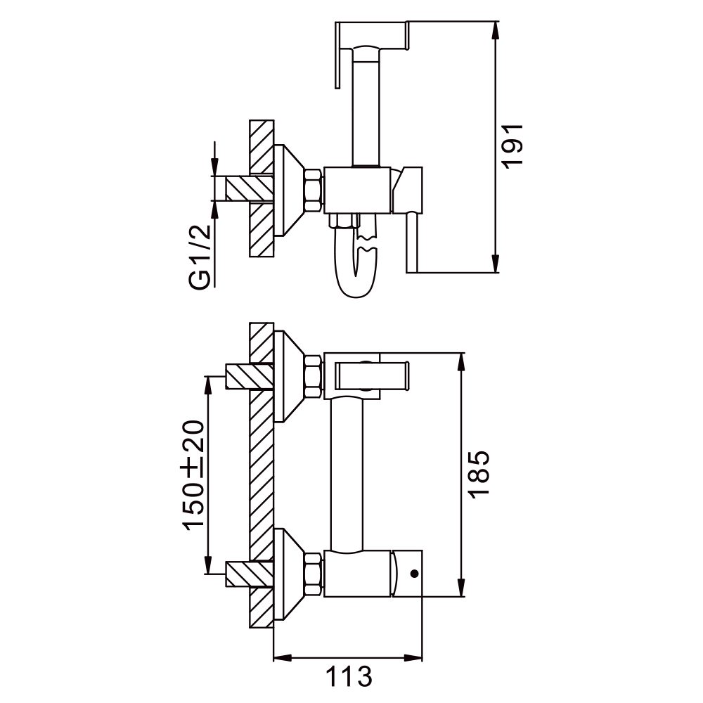 Смеситель для гигиенического душа Splenka S99.51.07, серый — изображение 2