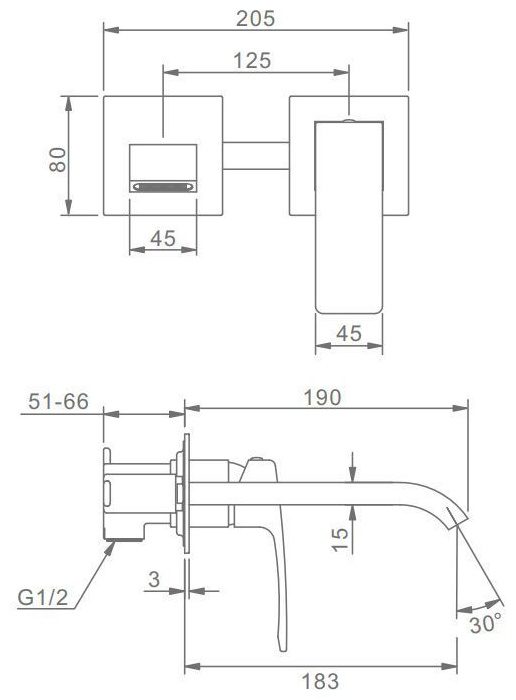 Смеситель скрытого монтажа для умывальника Raglo R02.11.03, золотой сатин — изображение 6