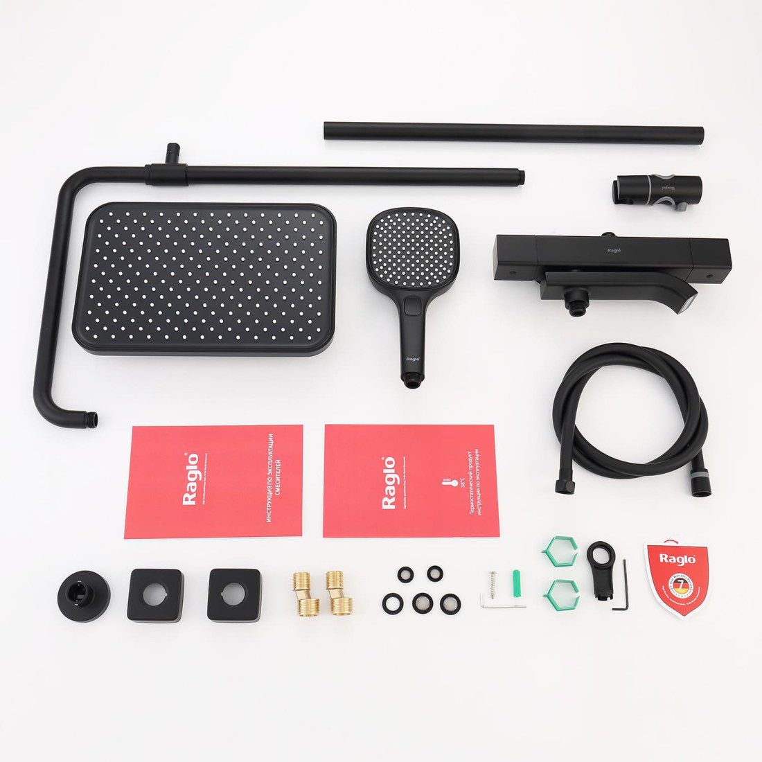 Душевая система с термостатическим смесителем Raglo R22.26.06, чёрный — изображение 11