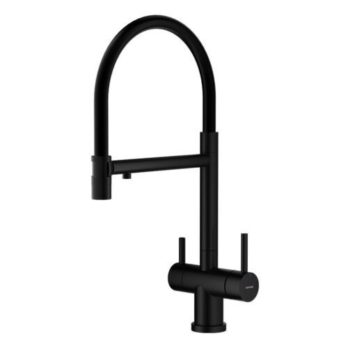 Смеситель для кухни под фильтр с гибким изливом Splenka S70.63.06, чёрный