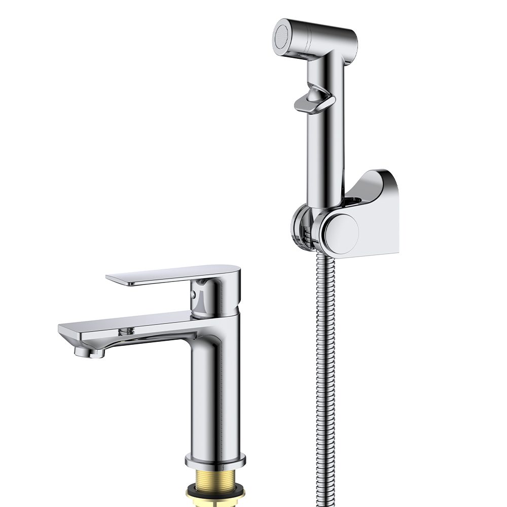 Смеситель для умывальника с гигиеническим душем Splenka S05.12