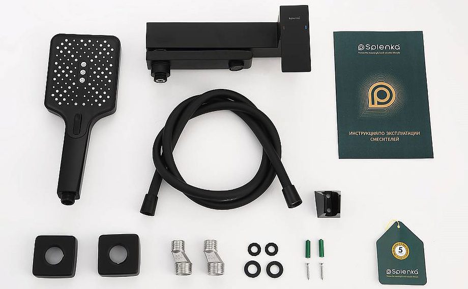 Смеситель для ванны Splenka S224.30.06, чёрный — изображение 7